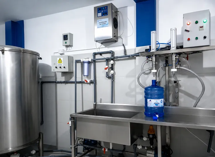 Equipo de tratamiento UV Septrum instalado en planta industrial